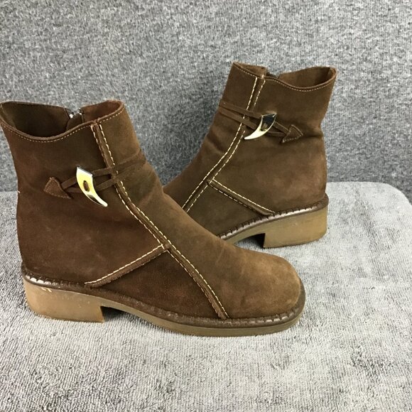 La CANADIENNE Brown Suede Ankle Boots Size 7.5 M - Picture 2 of 13